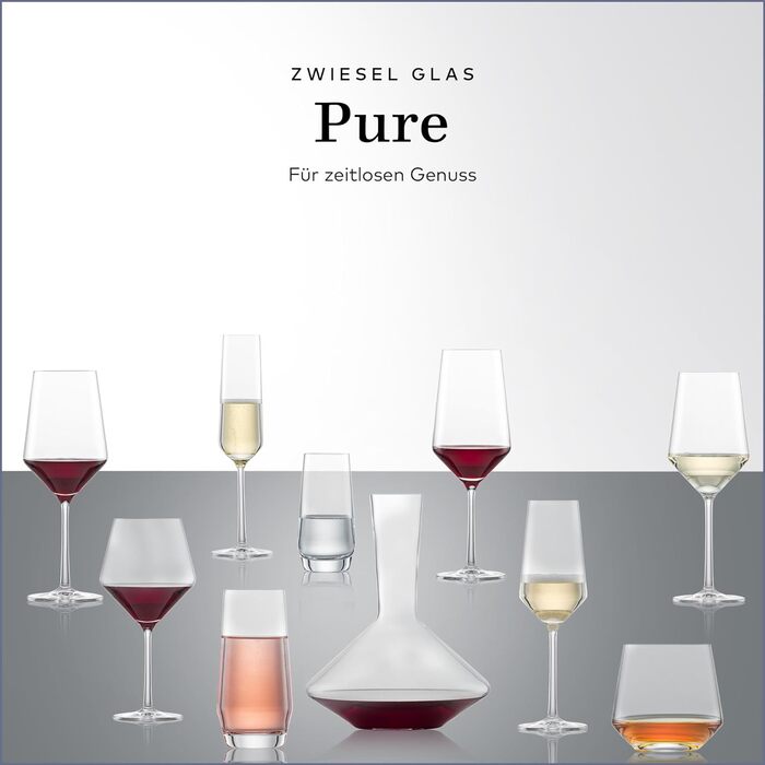 Келих для білого вина Zwiesel Glas Sauvignon Blanc Pure (набір з 2 шт. ), витончені келихи для білого вина, келихи з тритану, які можна мити в посудомийній машині, виготовлені в Німеччині (арт. No 122314) (графин для червоного вина)