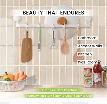 Елементна 3D самоклеюча плитка для кухонного фартуха з товстішою клейкою плиткою 2,5 мм (30,5 x 30,5 см) (бежева), 10-