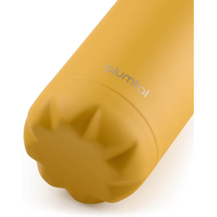 Пляшка для води Blumtal з нержавіючої сталі - Герметична ізольована пляшка - Пляшка для води без бісфенолу А для гарячого та холодного використання - Двостінна ізольована пляшка - Ізоляційна пляшка, стійка до іржі, дерево/срібло (12 - Гостра гірчиця - Жов