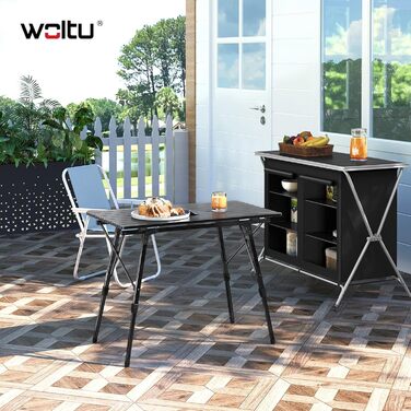 Складний алюмінієвий стіл для кемпінгу WOLTU