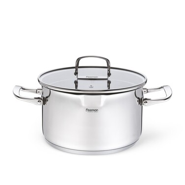 Кастрюля Fissman ADELIE 20x11,5 см/3,5л со стеклянной крышкой нерж. сталь (5226)