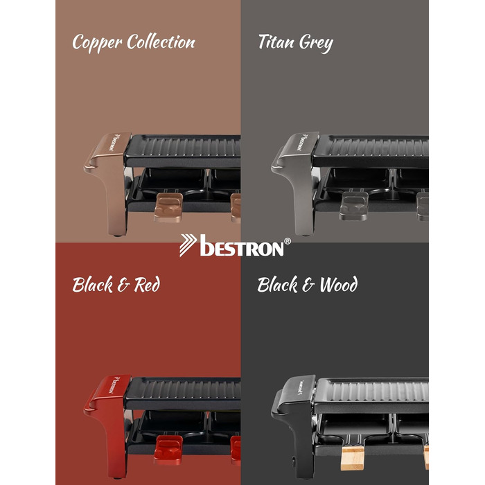 Раклетниця-гриль на 2 персони 350 Вт мідний Copper Collection Bestron