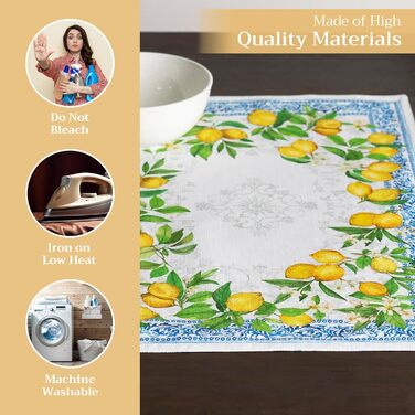 Серветки Maison d&39Hermine зі 100 бавовни, набір з 4 шт. , декоративні серветки, пасхальні серветки, що праються, для свят, вечерь, весни, літа (33 см x 48 см) (030 - Cedrat)