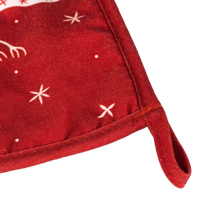 Прихватка Ardesto Christmas Happy Holidays 20х20см, 90% поліестер, 10% бавовна, червоний