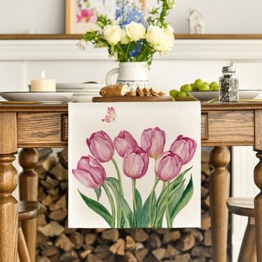 Весняна скатертина на стіл 140 х 40 см бежевий Artoid Mode