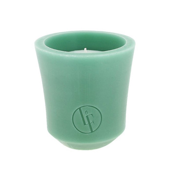 Свічка у свічнику з воску Bougies La Française, зелена, 13 х 13,5 см, 370 г