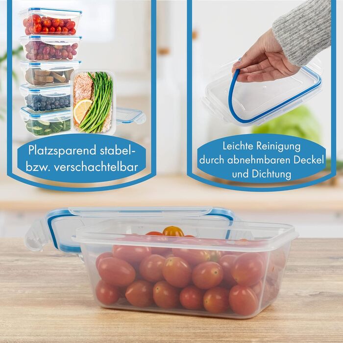 Набір харчових прозорих контейнерів, 6 предметів, Vialex