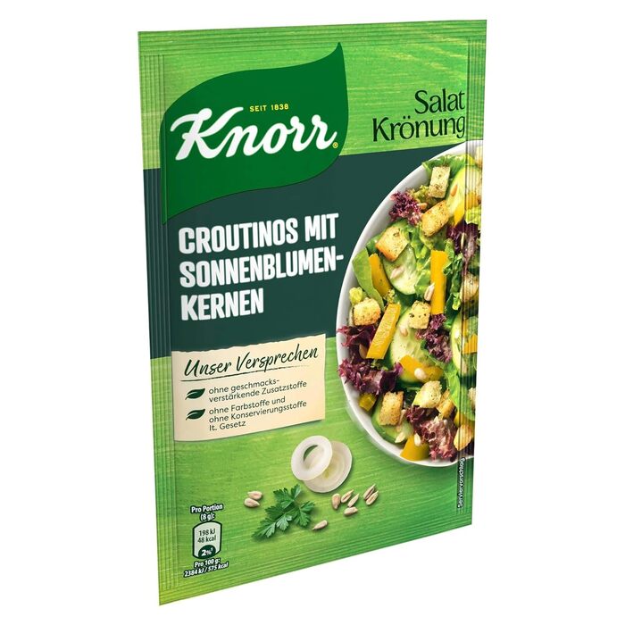 Салатні крутони Knorr з цибулею для смачного салату без додавання підсилювачів смаку 20 х 25 г (25 г (5 упаковок))
