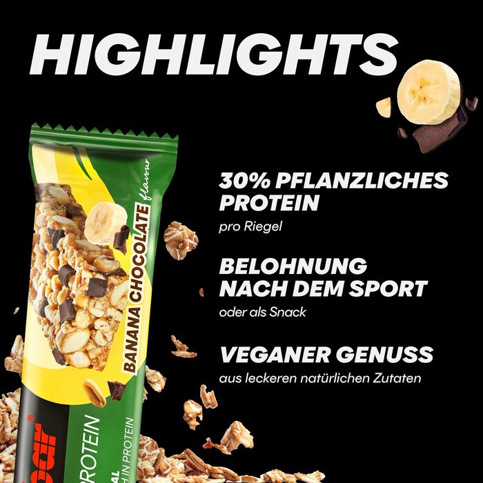 Протеїнові батончики Natural Protein, 18 x 40 г Банан-шоколад Powerbar