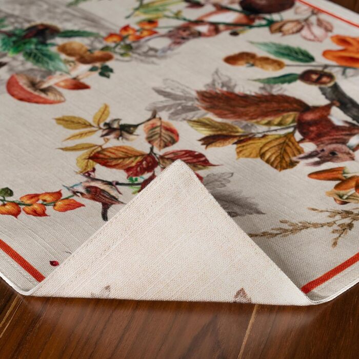 Бавовняні килимки для серветок, набір з 4 шт. , декоративні килимки для серветок, пасхальні килимки, що миються, для свят, вечерь, весни, літа (33 см x 48 см) (12 - Recolte), 39Hermine 100