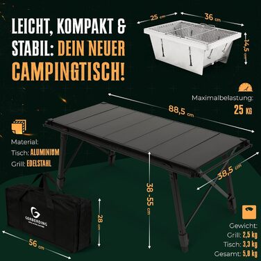 Столик-гриль 2-в-1 для кемпинга GERBERDING