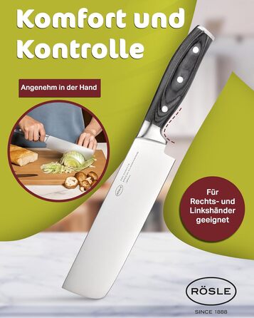 Японський кухарський ніж накірі 18 см Wolfgrey Rosle