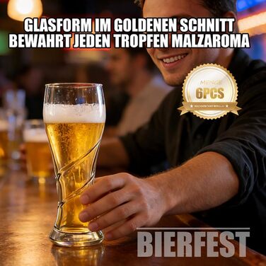 Набор из 6 пивных бокалов 400 мл TOLASTO