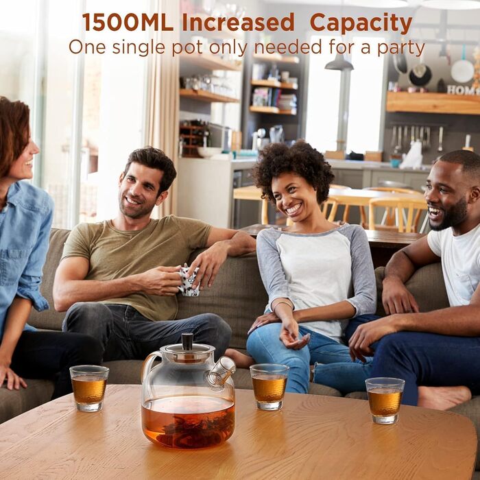 Заварочный чайник стеклянный 800 мл со съемным ситечком Ehugos