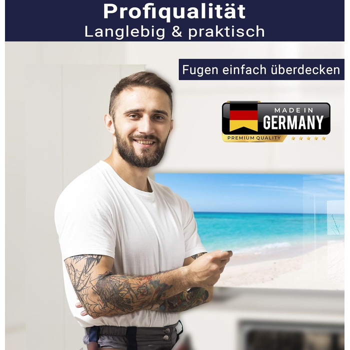 Кухонний фартух Timalo зі скляним виглядом Північне море, очерет, захід сонця, океан, солома 2-мм акрилове скло Бризкозахисна стінка для плити, скляний кухонний фартух, акрилові скляні стінові панелі, захисна панель для фартуха (200 x 58 см, 304- Beach)