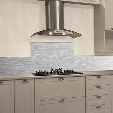 Алюмінієвий кухонний фартух, виготовлений в Італії, захищає плиту та стіну, миється та легко встановлюється, металевий фартух, 48 x 72 см (84 x 60 см, матовий)