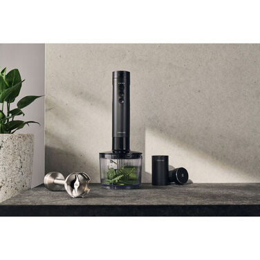 Стартовий набір бездротового ручного блендера із зарядною станцією та подрібнювачем, 5 предметів, чорний Zwilling