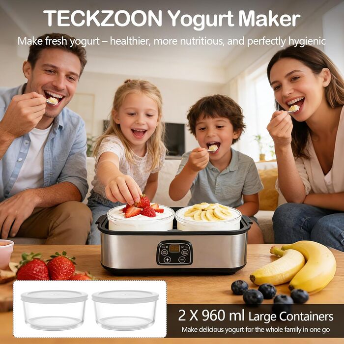 Йогуртница на 2 банки по 1 л TECKZOON