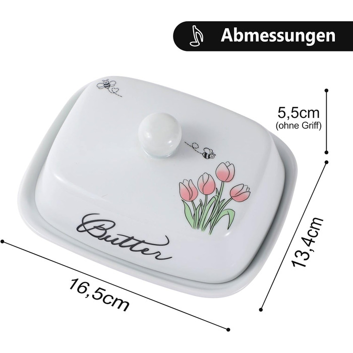 Маслянка з ручкою для масла 250 г WW STYLE