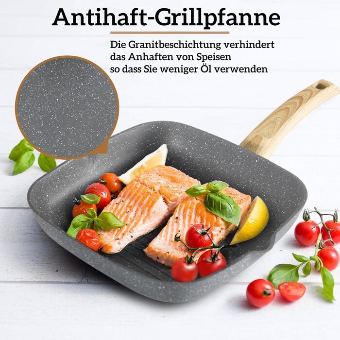 Набір кухонного посуду, 17 предметів, сірий Kitchen Academy