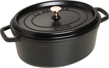 Чавунна жаровня/кокот STAUB, овальна 6,7 л, (41 см, чорна)
