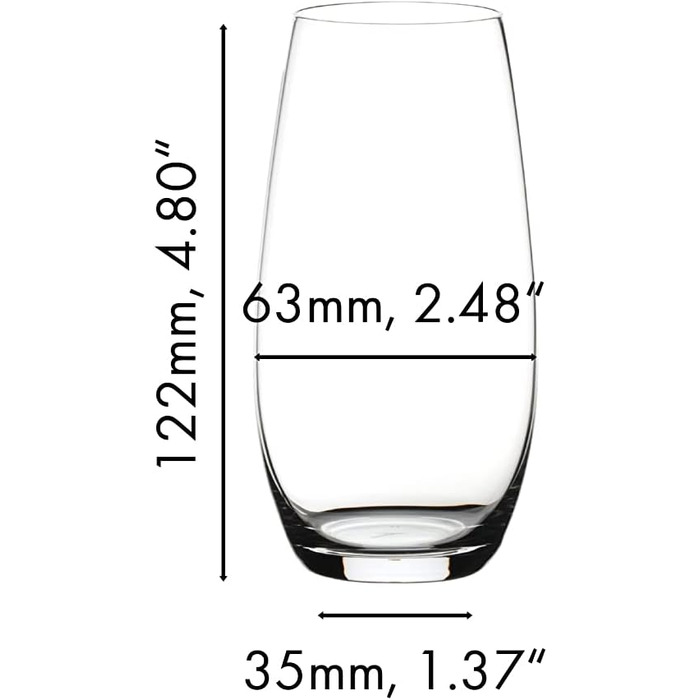Набір з 2 келихів без ніжки для шампанського 264 мл, O Wine Tumbler Riedel