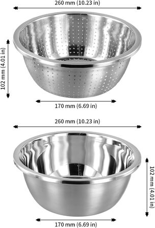 Комплекти сита та миски з нержавіючої сталі CHUENKUK