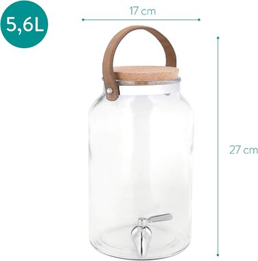 Диспенсер для напоїв скляний 5,6 л Navaris