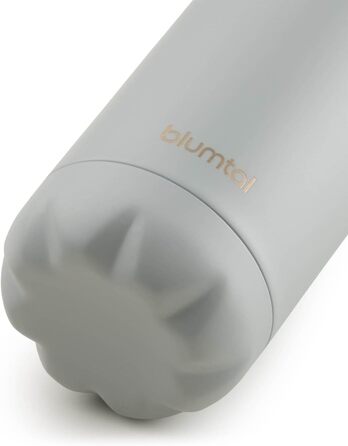 Пляшка для води Blumtal з нержавіючої сталі - Герметична ізольована пляшка - Пляшка для води без бісфенолу А для гарячих та холодних напоїв - Двостінна ізольована пляшка - Ізоляційна пляшка, стійка до іржі, дерево/срібло (03 - Ultimate Grey - Сірий, 500 м