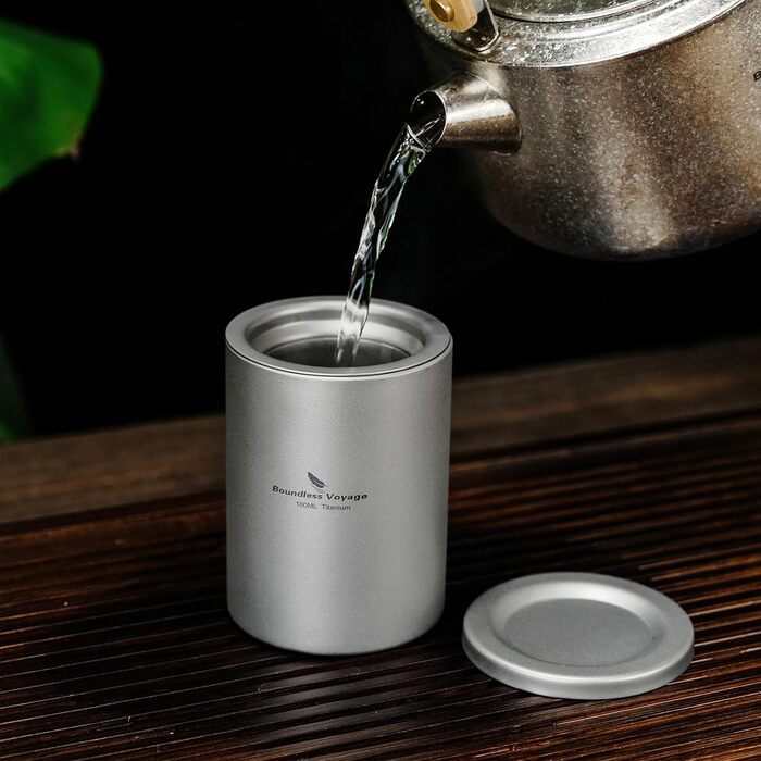 Титанова чашка з кришкою з фільтром 180 мл. iBasingo