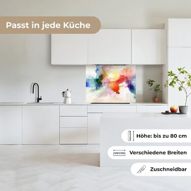 Кухонний фартух 60x80 см Самоклеючий настінний захисний екран для кухні Кухонний фартух Кухонні фасади Кухонні фартухи Кухонна стіна Вода - Пейзаж - (Акварель - Веселка, 60 x 80 см)