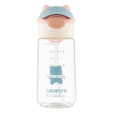Бутылка для воды Ardesto Bear 550мл, пластик, розовый