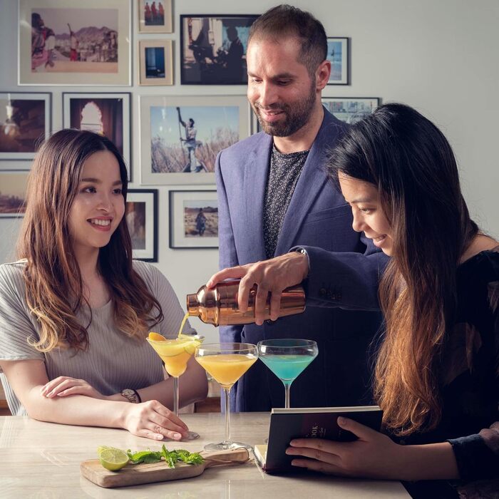 Набір для приготування коктейлів рожеве золото Rusty Barrel