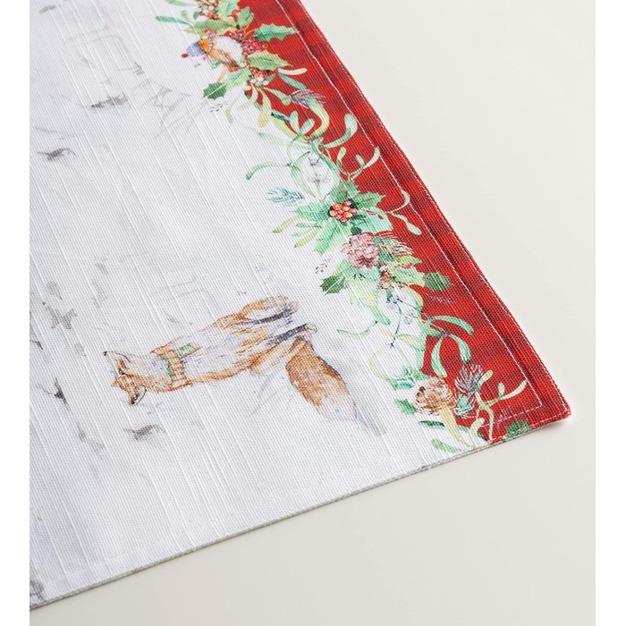 Бавовняні килимки для серветок, набір з 4 шт. , декоративні килимки для серветок, пасхальні килимки, що миються, для свят, вечерь, весни, літа (33 см x 48 см) (05 - Різдвяна традиція), 39Hermine 100