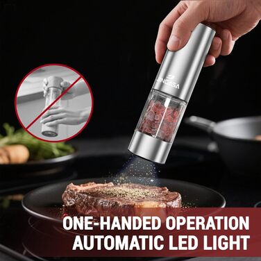 Набор из 2 электрических мельниц для соли и перца 95 мл JINGASA