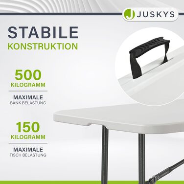 Набор со стола и 2 скамейки для отдыха Juskys