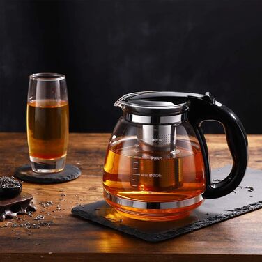 Чайник заварювальний скляний 1,5 л з фільтром для чаю OUNONA