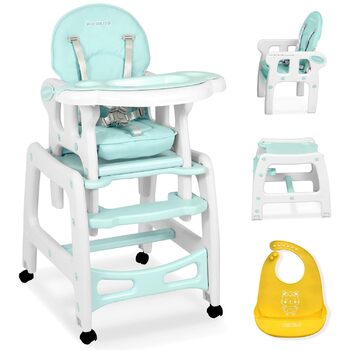 Детский стульчик для кормления 5-в-1 бирюзовый Ricokids