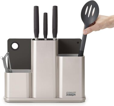Органайзер кухонний з обробною дошкою, сріблястий CounterStore Joseph Joseph