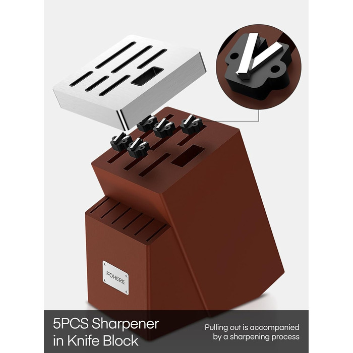 Набор кухонных ножей с самозаточным блоком FOHERE