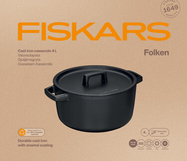 Кастрюля чугунная Fiskars Folken 4л (1075698)