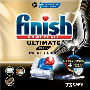 Таблетки для посудомийної машини 73 капсулили Ultimate Plus Infinity Shine Finish