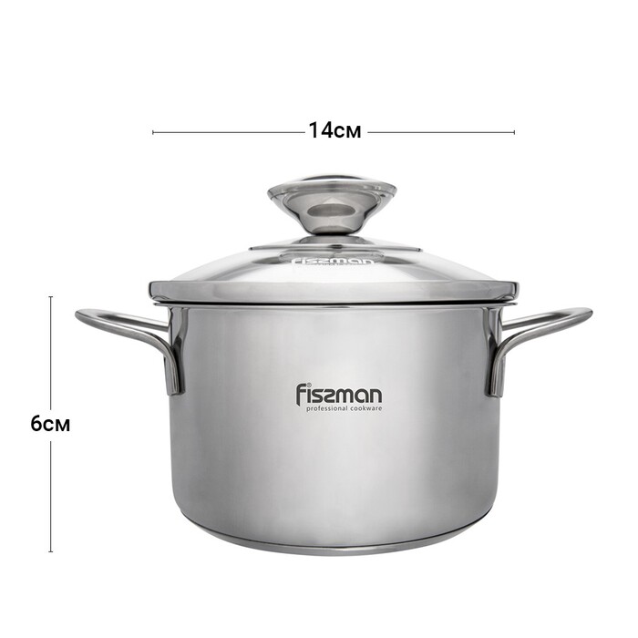 Каструля зі скляною кришкою 900 мл BAMBINO Fissman