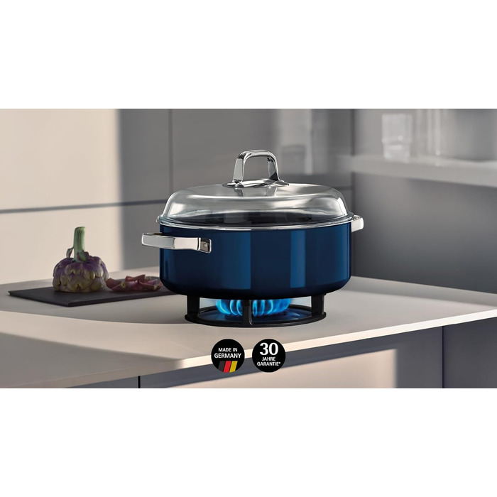 Жаровня 6 л со стеклянной крышкой 24 см Tim Raue Edition, синий Fusiontec Mineral Pro WMF