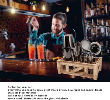 Набір для коктейлів з дерев'яною підставкою UPQRSG