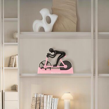 Резак для пиццы в виде велосипедиста с подставкой, розовый KUONIIY