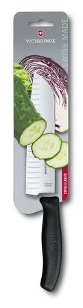 Кухонний ніж Victorinox SwissClassic Santoku лезо 17см ріфл. з чорн. ручкою (блістер)