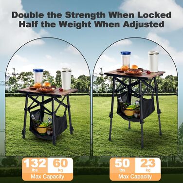 Складной алюминиевый стол с регулируемой высотой и сумкой для хранения Odoland