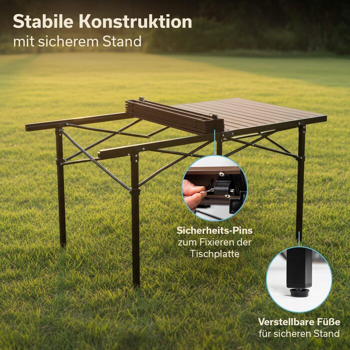 Алюминиевый раскладной стол 140 x 70 x 70 см Skandika