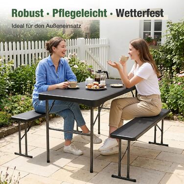 Складний пластиковий набір зі столу та 2 лавки Sekey